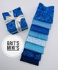 Grit's Mini's Stoffpaket BLAU Insgesamt 60 cm