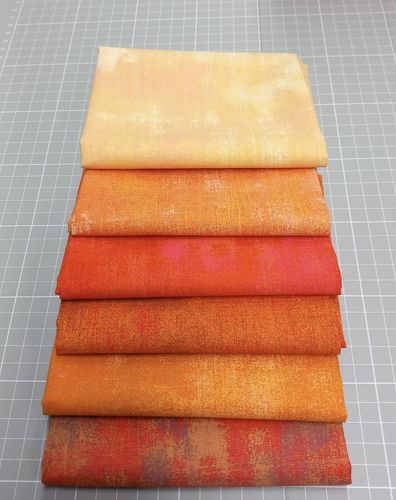 Fat Quarter Paket Grunge Moda Insgesamt 1,5 Meter Orange