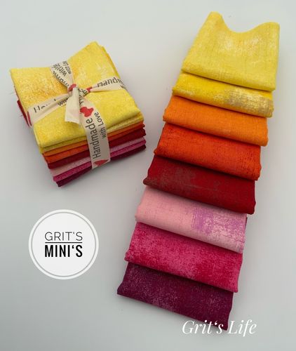 Grit's Mini's 8 Stoffe GRUNGE je 0,15 x 0,5 m Insgesamt 60 cm