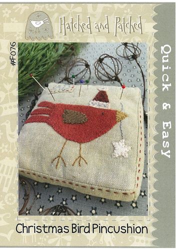 Anleitung Christmas Bird Pincushion Hatched and Patched Nadelkissen