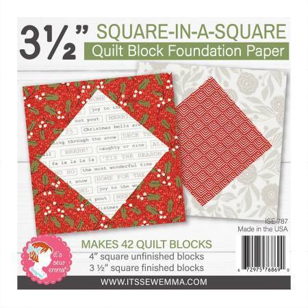 3,5 Inch Square in a Square Quilt Block Foundation Paper