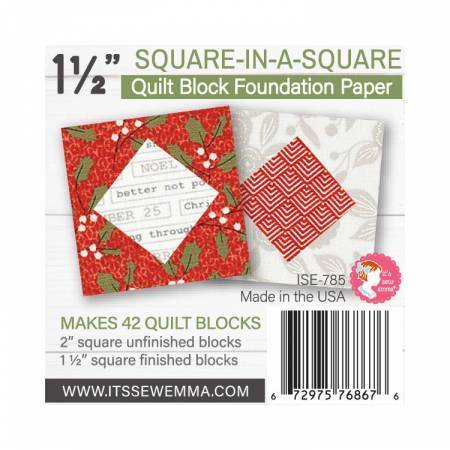 1,5 Inch Square in a Square Quilt Block Foundation Paper