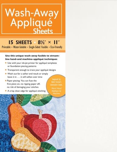 Wash Away Applique Sheets zum Drucken 8,5 x 11 Inch 15 Blätter