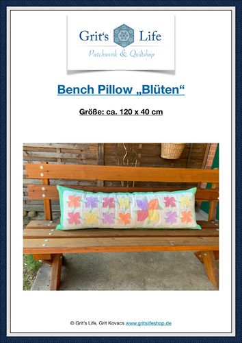 Anleitung als Download Bench Pillow "Blüten"