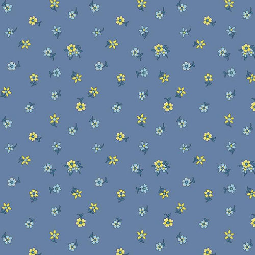 Liberty Fabrics Flower Talk Coastal Walk Blumen auf Blau