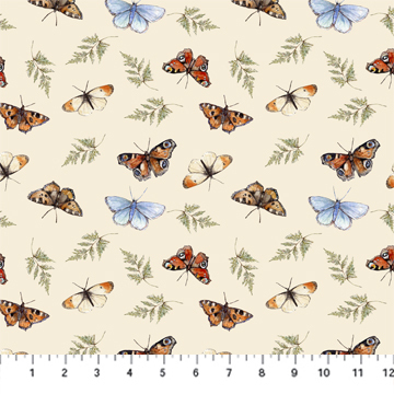 Heavenly Hedgerow FIGO Fabrics Schmetterlinge