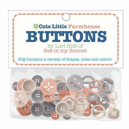 Cute Little Buttons Lori Holt 30g Braun Beige Grau