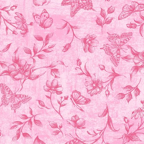 Flower Garden Oasis Fabrics Schmetterlinge Blumen Rosa
