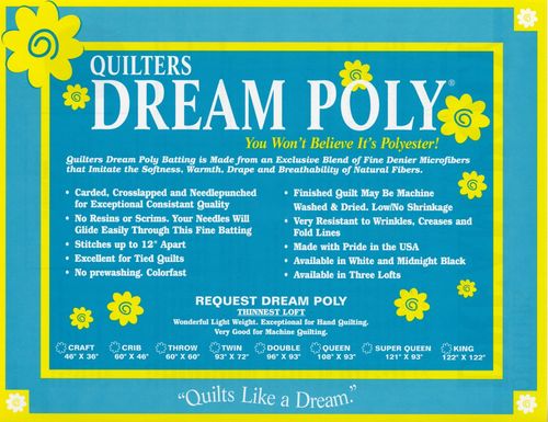 Quilters DREAM POLY Vlies 93 x 72 Inch