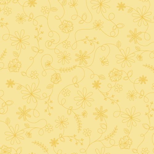 Vintage Flora Kimberbell Design Yellow Swirl Floral