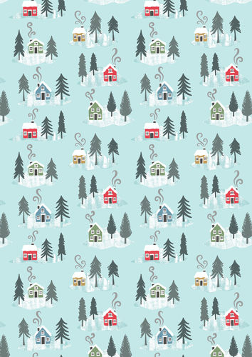 Flannel SNOW DAY Lewis & Irene Häuser blau