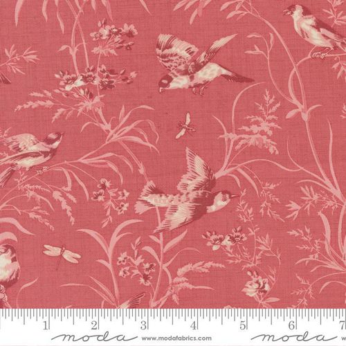Antoinette  Faded Red Birds French General Moda