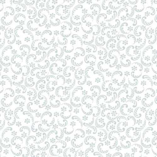 Quilter´s Flower V Henry Glass Fabrics White on White Swirls and Daisies
